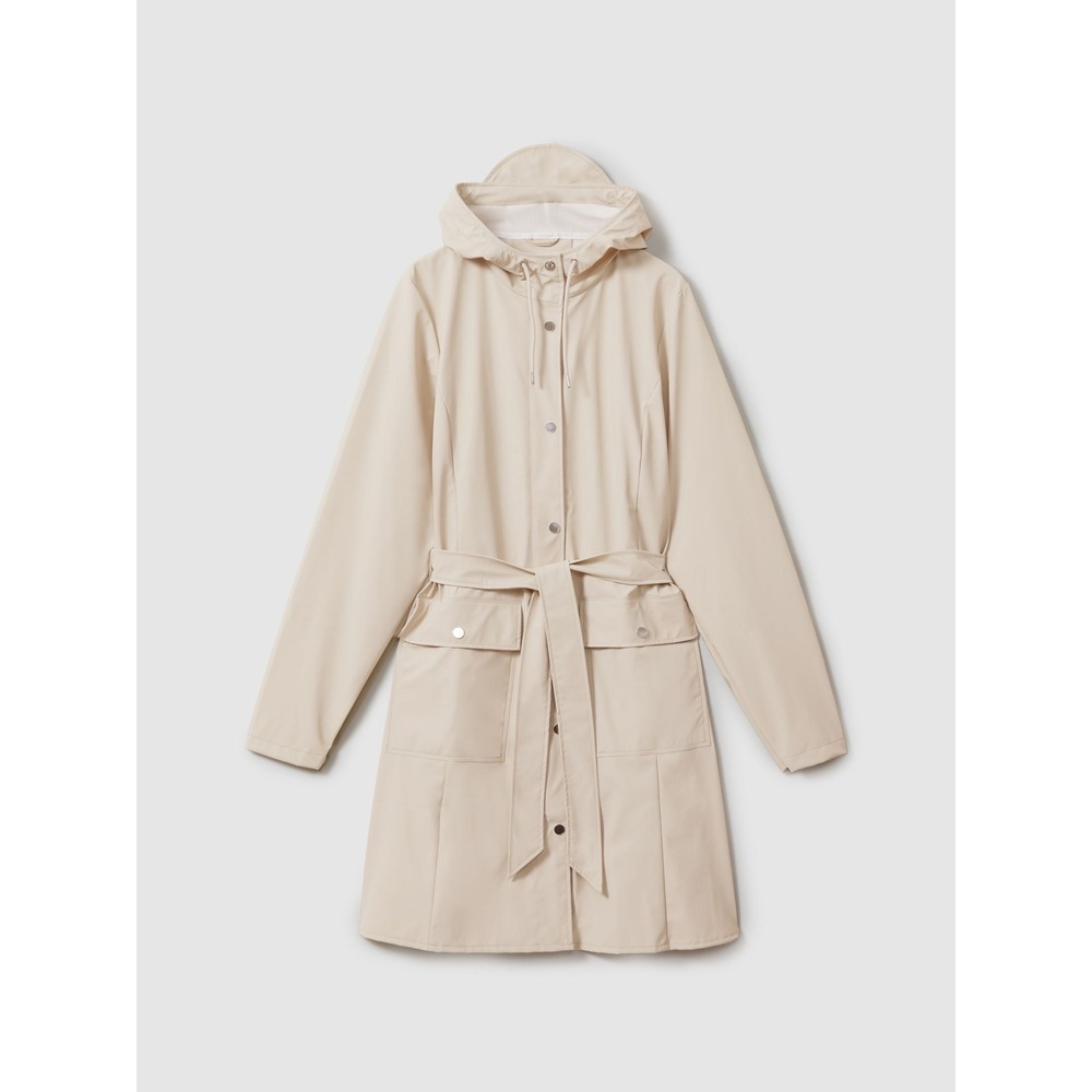 Rains NEW Dune Women's Jacket W3 Beige Waterproof Hooded Curve Trench Coat XXL